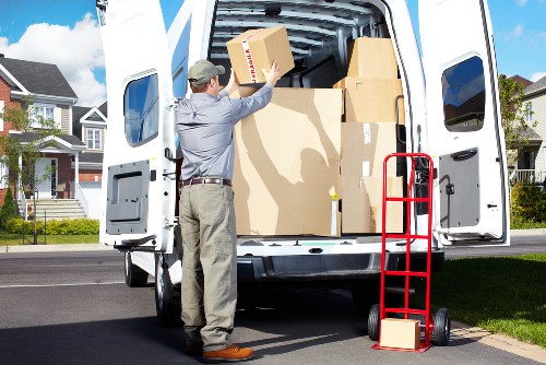 Uxbridge removal van transporting boxed household items